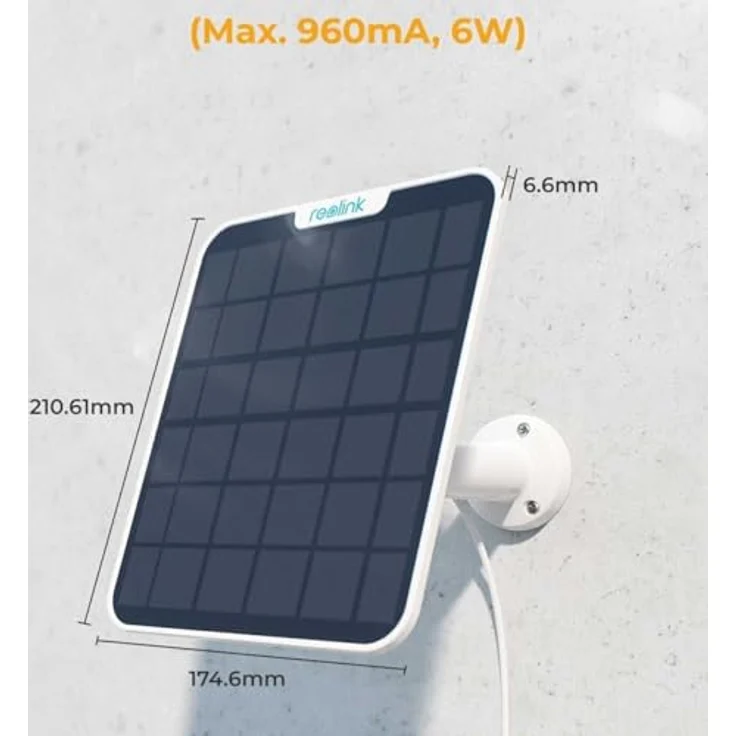Reolink Solarpanel 2 (Netzwerkkamera Zubehör), Wandmontage mit 360° Flexibilität, wetterfest – Bild 4