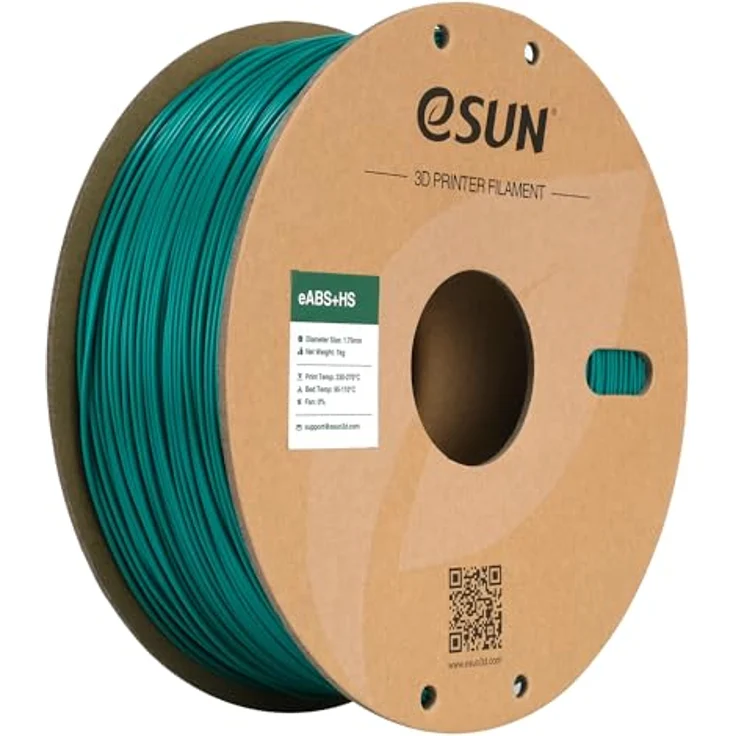 eSUN ABS+ Filament 1.75mm, Hochgeschwindigkeits 3D Drucker Filament mit Maßgenauigkeit +/- 0.03mm, Wärmebeständig, 1KG Spule (2.2 LBS), Grün – Bild 1