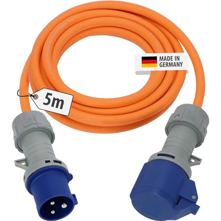 Brennenstuhl CEE 230V Camping-Verlängerungskabel 5m mit LED Spannungsanzeige, IP44, orange, H07RN-F 3G2,5, für ständigen Einsatz im Außenbereich – Bild 1