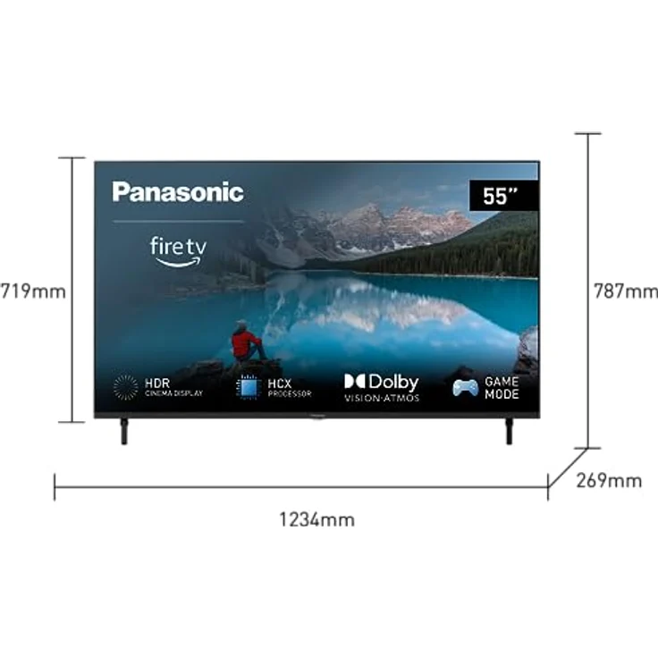 Panasonic TX-55MXW834, 55 Zoll 4K Ultra HD LED Smart TV, High Dynamic Range (HDR), Dolby Atmos & Dolby Vision, Fire TV, Prime Video, Alexa, Netflix, Game Modus, Schwarz – Bild 2