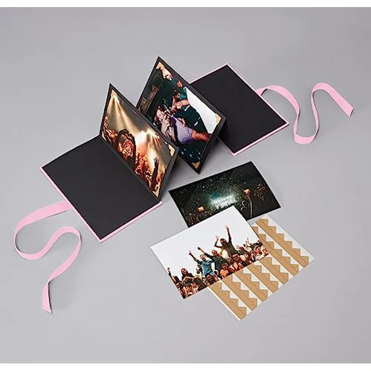 Semikolon 360360 Leporello Classico 12,2 x 17,7 cm - 14 Fotos 10 x 15 cm - Ziehharmonika-Fotobuch – flamingo pink – Bild 3