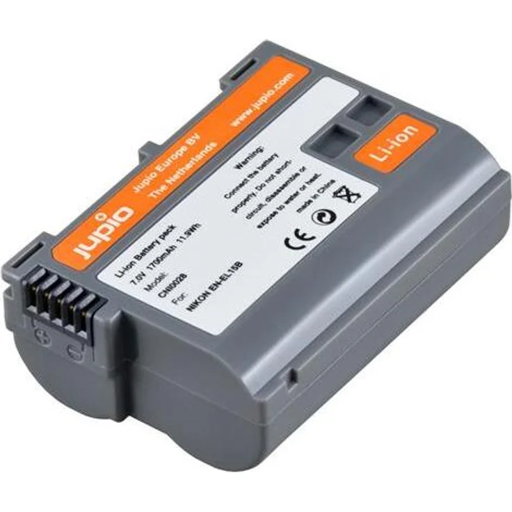 Jupio EN-EL15B pro Nikon, 1700 mAh Lithium-Ionen Akku für Nikon-Digitalkameras, grau