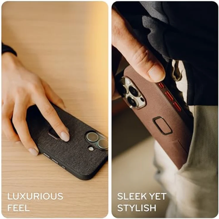 Peak Design Mobile Everyday Stoffhülle für iPhone Pro Max, anthrazit, robustes Material und schützendes Design – Bild 4