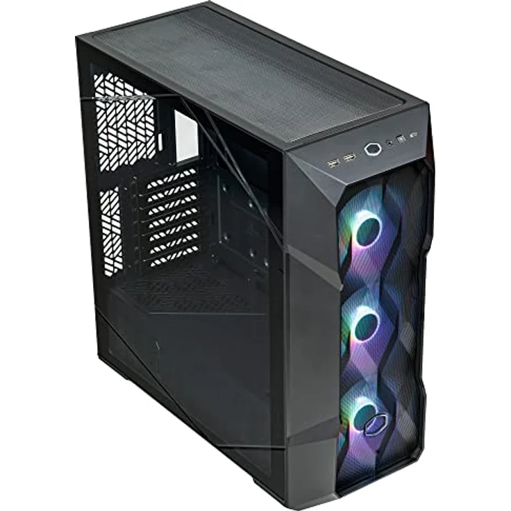 Cooler Master MasterBox TD500 Mesh V2 – E-ATX Gehäuse mit tesselliertem Mesh, Mid-Tower mit 3 x 120 mm ARGB-Lüfter, abnehmbare Abdeckung, Seitenwand aus gehärtetem Glas, USB Typ-C 10 Gbit/s – Schwarz – Bild 2