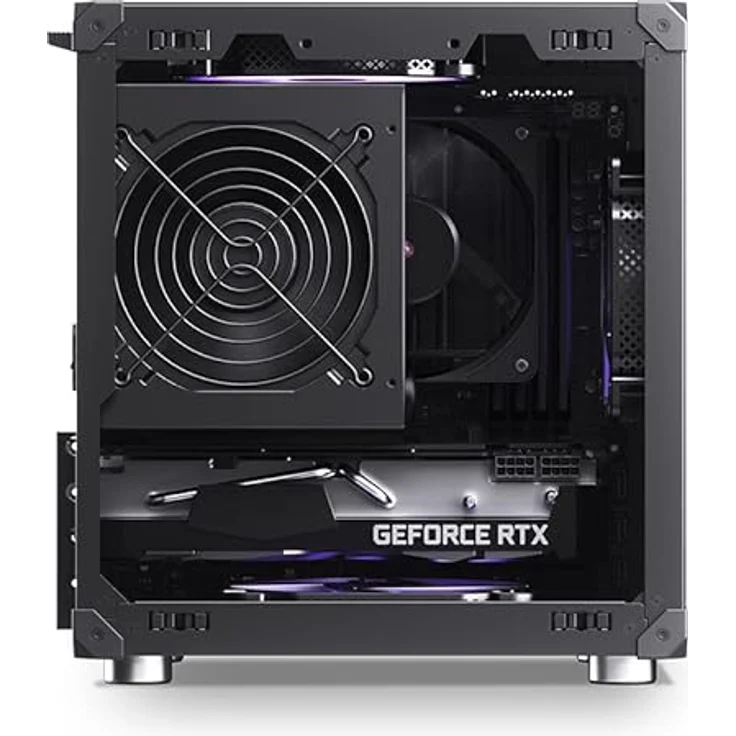 Jonsbo C6 Mesh PC-Gehäuse, USB-C-Konnektivität, abnehmbare Paneele, Stahl, Micro-ATX, Schwarz – Bild 4
