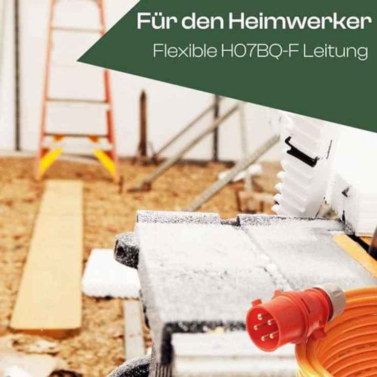 Netbote24 maxgo CEE-Starkstromkabel Kraftstromkabel Verlängerungskabel 400V 32A 35m 5P 6h IP44 Außenbereich, Polyurethanleitung Pur Kabel H07BQ-F 5X4mm² - Robustes Industrie- und Gewerbe-Kabel, schwarz – Bild 5
