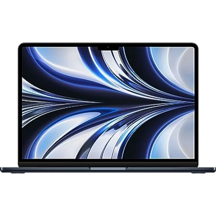 Apple MacBook Air Laptop mit M2 Chip: 13,6" Liquid Retina Display, 16 GB RAM, 256 GB SSD Speicher, beleuchtete Tastatur, 1080p FaceTime HD Kamera; Mitternacht – Bild 1