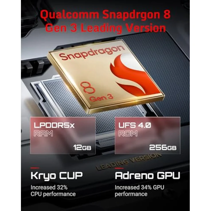 REDMAGIC 9S Pro 120Hz Gaming Handy, 5G Android Smartphone, 12GB RAM+256GB ROM, Snapdragon 8 Gen 3, 6.8" AMOLED Full Bildschirm, FHD+ Gaming Telefon, 50MP Kamera, 80W Ladegerät, Dual-SIM Weiß – Bild 5