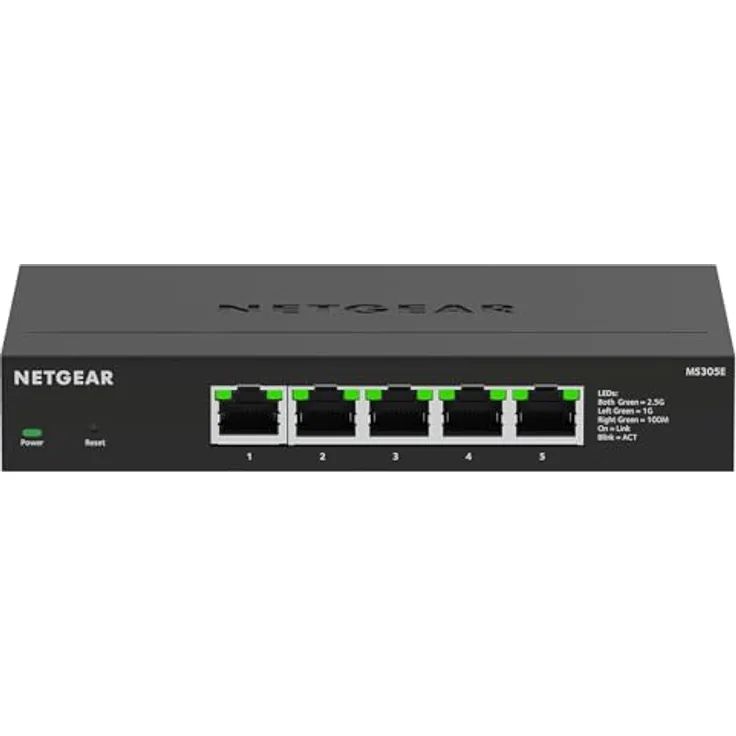 Netgear MS305 5 Port 2.5 Gbit Smart Switch | Multi-Gigabit LAN Switch (Desktop or Wall Mounting)