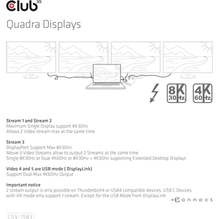 Club 3D Thunderbolt4 16-in-1 Dockingstation mit 4 Displays, Space Grey – Bild 6