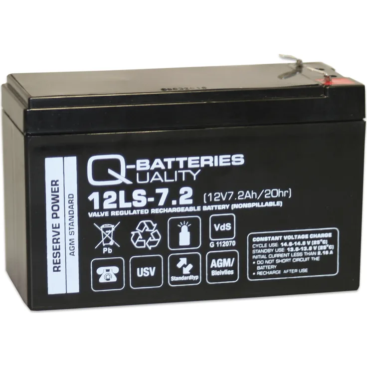 Q-Batteries 12LS-7.2 F1 12V 7,2Ah Blei-Vlies-Akku / AGM VRLA mit VdS
