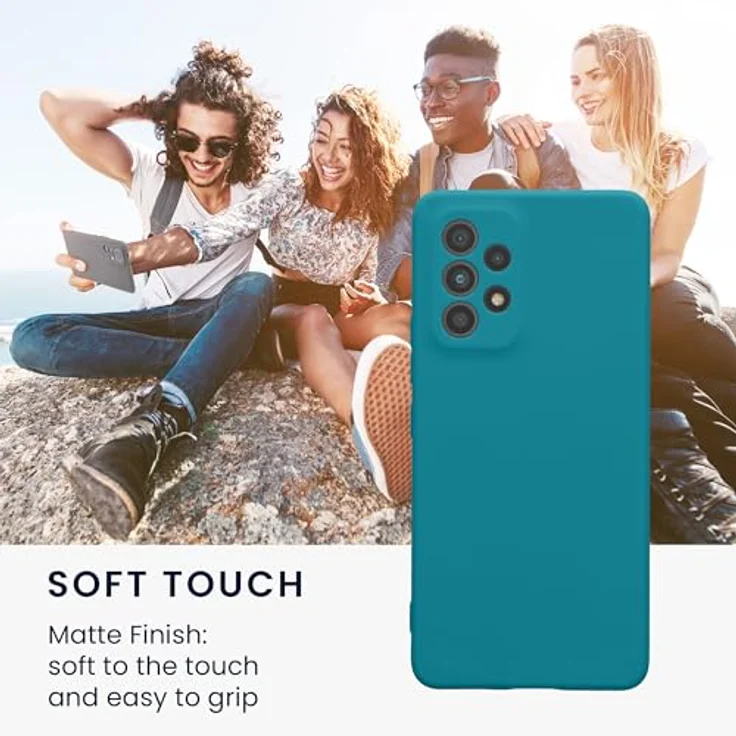 kwmobile Handyhülle für Samsung Galaxy A53 5G - weiches Silikon Case in Petrol matt, reißfest und rutschfest mit präzisen Ausschnitten für Knöpfe und Kamera. – Bild 4