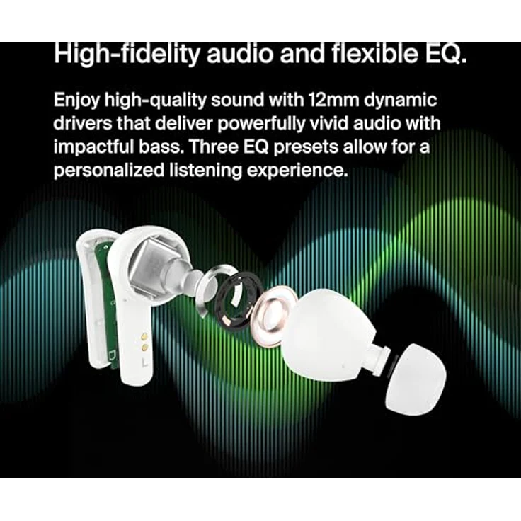 Belkin SOUNDFORM Motion True Wireless Earbuds (ANC, 24 h, Kabelgebunden, Kabellos), Kopfhörer, Weiss – Bild 6
