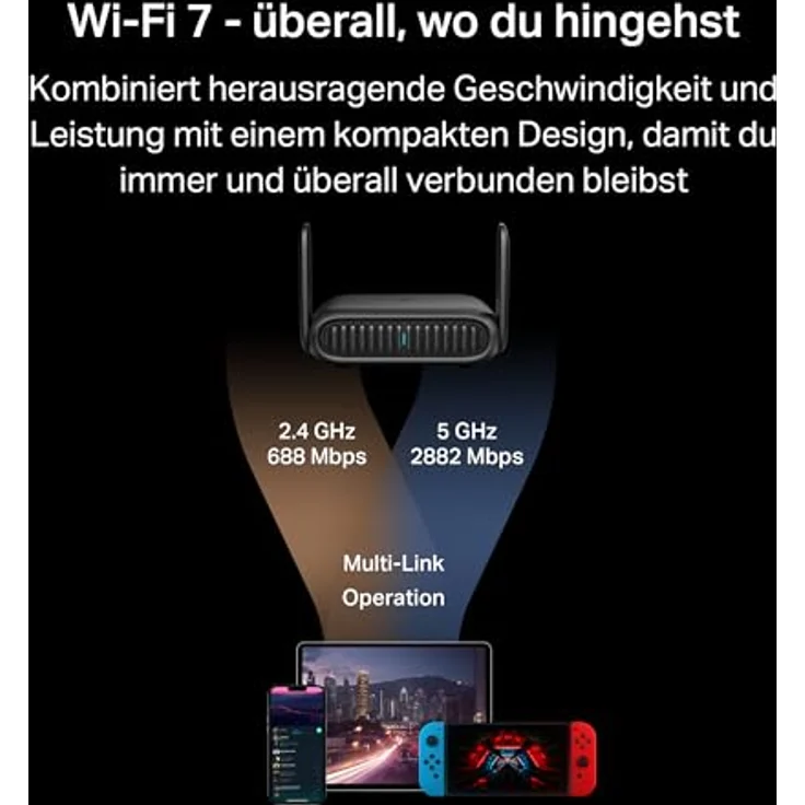 TP-Link TL-WR3602BE Wi-Fi 7 Reise-Router, BE3600 Dual-Band WLAN, 2,5-Gbit/s-WAN, 7 Betriebsmodi, USB 3.0, OpenVPN/WireGuard, Powerbank-Betrieb, WPA3 – Bild 5