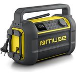 Muse M-928 BTY Baustellenradio, robust, Staub- und spritzwassergeschützt (IP64), mit Bluetooth und UKW Radio, integriertem Ladegerät und USB-C-Anschluss, schwarz-gelb