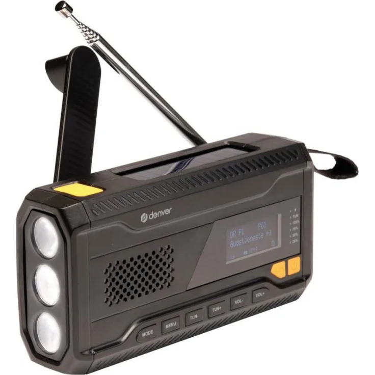 Denver SCD-2033 Akku-Radio DAB+, FM, wiederaufladbar, Handkurbel, Powerbank-Funktion, schwarz