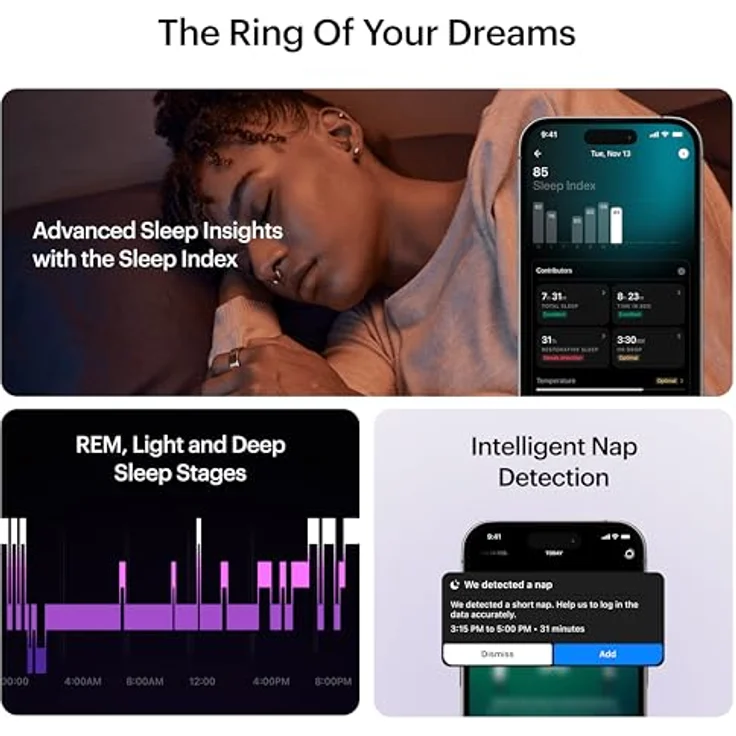 Ultrahuman Ring Air (8, Bionic Gold), Smart Ring mit Schlafindex, Temperaturverfolgung und Bewegungsindex, Gold – Bild 4