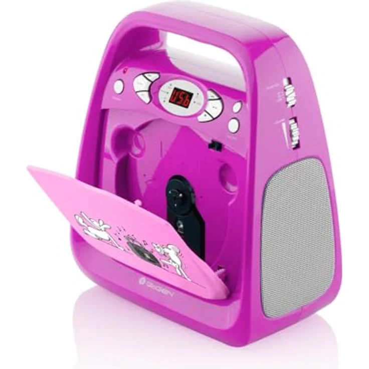 GoGEN Bob und Bobek CD KARAOKE, kompakte Karaoke-Anlage mit Bluetooth, USB-Eingang und Mikrofon, rosa – Bild 3