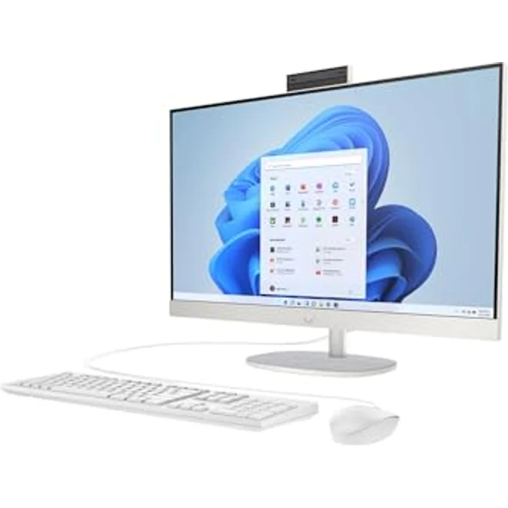 HP 27-cr0471ng All-in-One PC, 27" FHD, AMD Ryzen 7 7730U, 16 GB RAM, 512 GB SSD, Shell White, Windows 11 Home – Bild 4