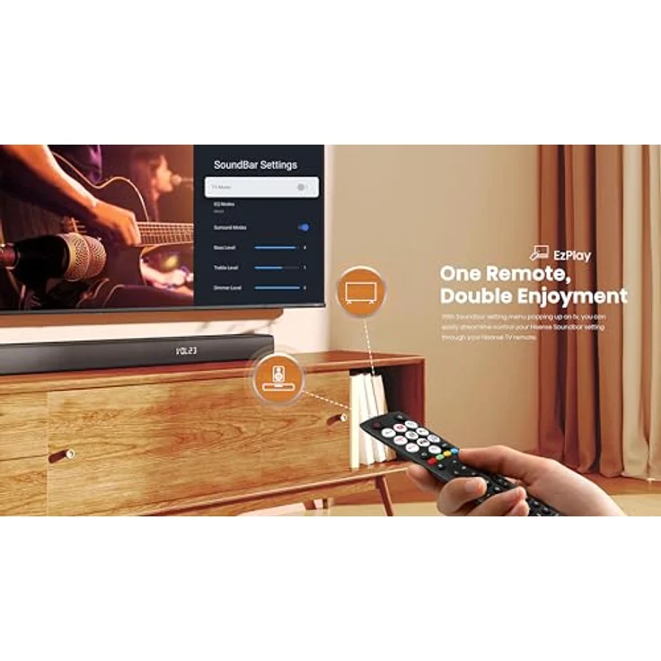 Hisense Soundbar HS3100 3.1 - 480W - Subwoofer, Schwarz - 3.1 Kanal, 480 W – Bild 9