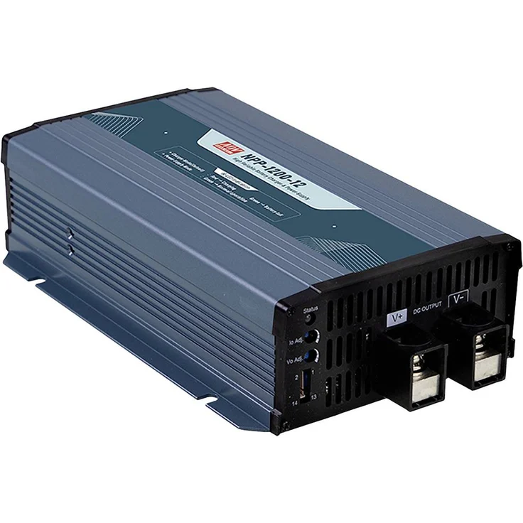 MEAN WELL MW Bleiakku-Ladegerät NPP-1200-48, 48V mit 18A Ladestrom, intelligentes Ladegerät mit 3-stufiger Ladekurve