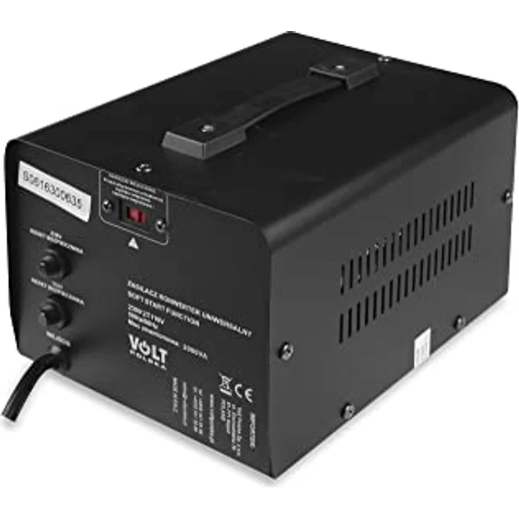 VOLT VP 2000, Spannungswandler 230/110V mit 2000W Leistung, kompakt und elegant schwarz – Bild 2