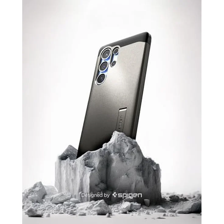 Spigen Tough Armor (AI) MagFit Hülle für Samsung Galaxy S25 Ultra, Kompatibel mit MagSafe -Gunmetal, Doppelschichtige Schutzhülle mit Kickstand und integriertem Magnet – Bild 3