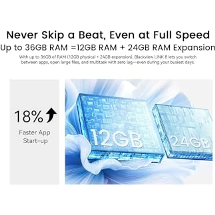 Blackview LINK 8, 12,7″ 2K+ Tablet WiFi mit 90Hz, 18GB RAM, 256GB Speicher, 8400mAh Akku, 16MP + 13MP Kamera, Sternengrau, inklusive BT-Tastatur & drahtloser Maus – Bild 5