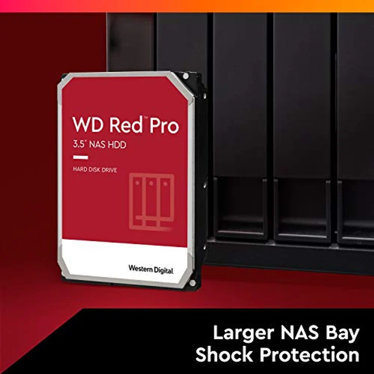 WD Red Pro interne Festplatte 14 TB (3,5 Zoll, NAS Festplatte, 7.200 U/min, 512 MB Cache, SATA 6 Gbit/s, NASware-Technologie, für NAS-Systeme im Dauerbetrieb, stoßfest) rot – Bild 3