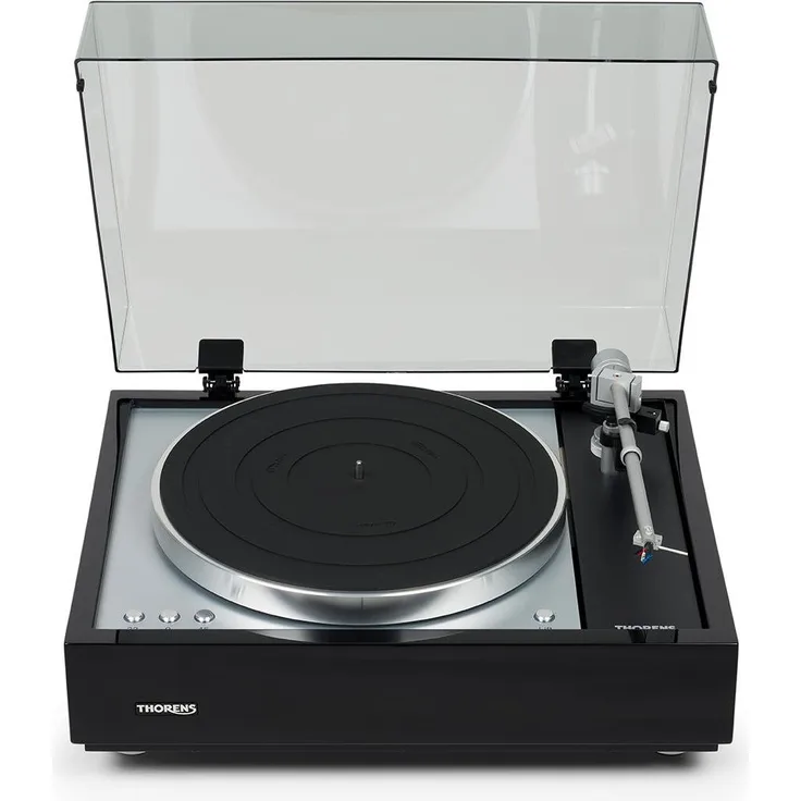 Thorens TD-1601, Halbautomatischer Plattenspieler mit Riemenantrieb und elektrischem Motor-Lift, Schwarz