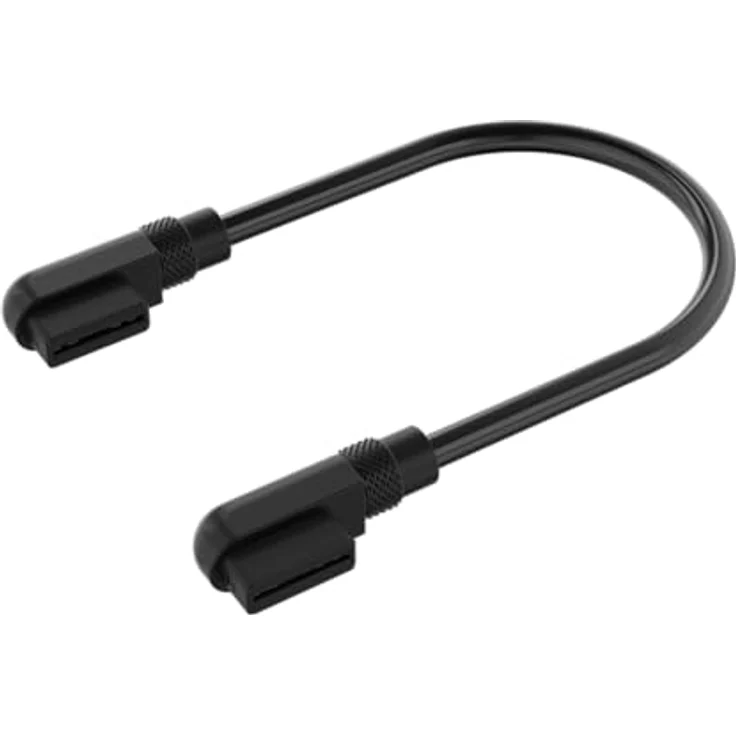 Corsair CL-9011133-WW iCUE LINK Kabel, 2x 135mm, schwarz, 90° Winkelstecker für optimales Kabelmanagement – Bild 2
