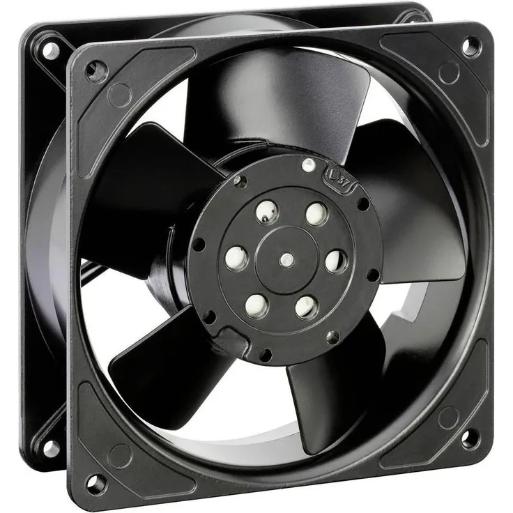 Papst Axiallüfter 230 V/AC, 119 mm PC Lüfter mit 104 m³/h Luftleistung, leise bei 27 dB, Schwarz
