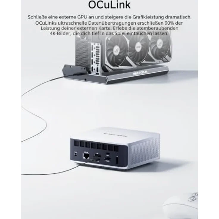 MINIS FORUM AI X1-470 Mini PC, AMD Ryzen AI 9 HX470 (12C/24T, bis zu 5,2 GHz), 32 GB DDR5 RAM, 1 TB M.2 SSD, 4K@120 Hz HDMI/DP/USB4, Dual Speaker/DMIC, 2.5G LAN, Wi-Fi 7/BT 5.4 – Bild 5