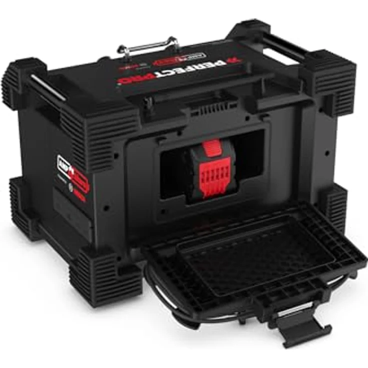 PerfectPro Baustellenradio ROCKHART Bosch 18V, das grösste und stärkste Baustellenradio aller Zeiten, kompatibel mit Bosch Professional 18V Akku - Schwarz – Bild 3