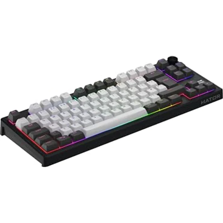 HATOR Skyfall 80 PRO Wireless Gaming Keyboard, Kabellose Gaming-Tastatur mit Silent Switches, 1300 Stunden Akkulaufzeit, RGB-Beleuchtung und TFT-Bildschirm, EU Layout – Bild 2