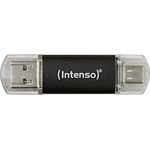 Intenso Twist Line 256 GB, Dual USB-Stick 3.2 Gen 1x1, USB-C und USB-A, 70MB/s, Anthrazit