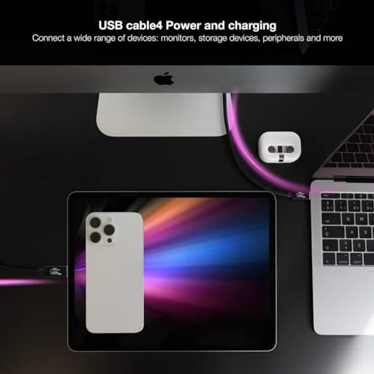 Nanocable USB-C-Kabel 10.01.5001, 1 m in Schwarz, 40 Gbps, HDR Technologie – Bild 5