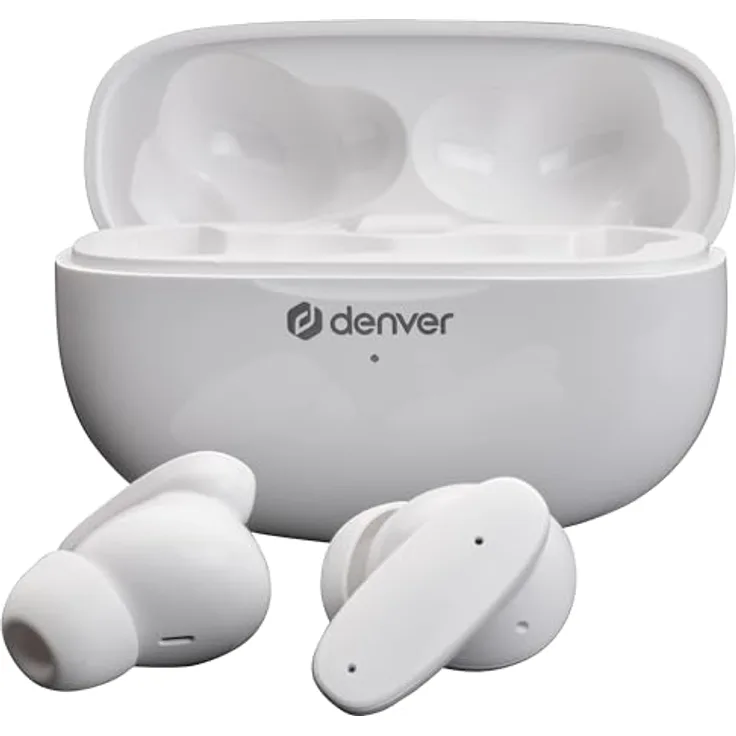 Denver TWE-49ENC TW BT Earbuds weiß, Kopfhörer mit aktiver Geräuschunterdrückung und 6.50 Stunden Akkulaufzeit
