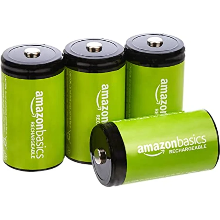 Amazon Basics – D-Zellen, wiederaufladbare Batterien, 10.000 mAh, NiMH, 4er-Packung (das Aussehen kann variieren) – Bild 1