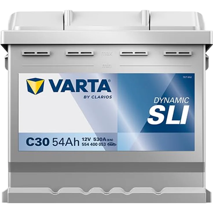 VARTA C30 Silver Dynamic 54Ah 530A Autobatterie, wartungsfrei, hohe Startleistung, Maße 207 x 175 x 190 mm – Bild 2