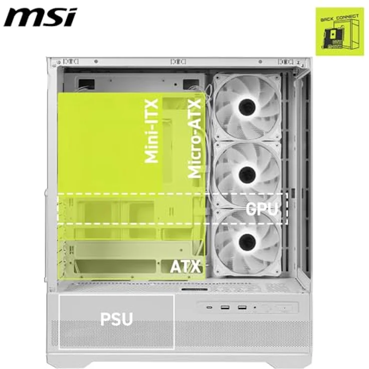 MSI MAG PANO 110R PZ, PC-Gehäuse in Weiß mit innovativem Design – Bild 4