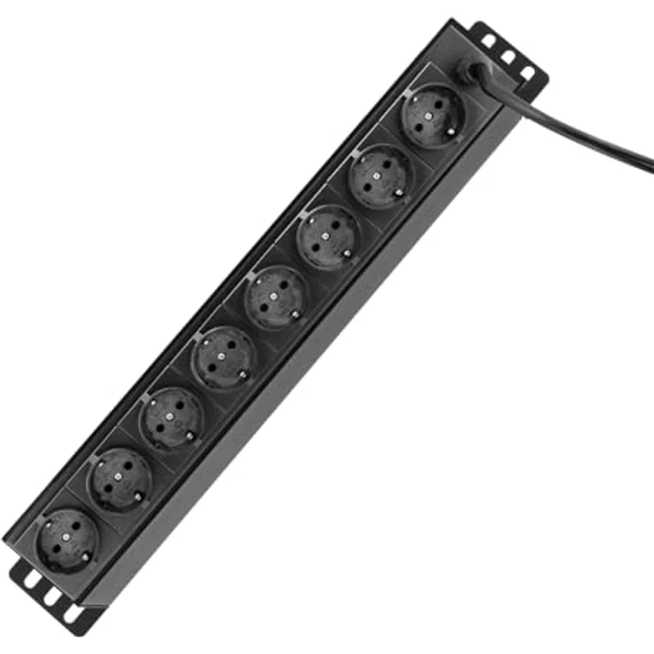 LogiLink PDU8D01, Steckdosenleiste mit 8 einzeln schaltbaren Schutzkontaktsteckdosen, Metallgehäuse, 19-Zoll-Schrankeinbau, CEE, 2 m – Bild 4