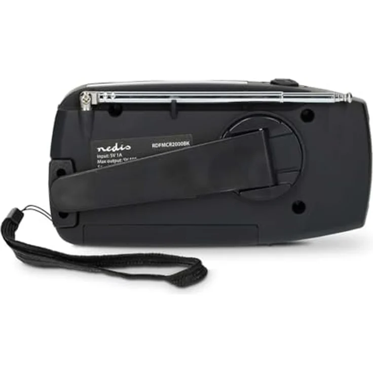 Nedis Notfallradio AM/FM, tragbares Akku-Radio mit Powerbank-Funktion, Handkurbel und Solarpanel – Bild 4