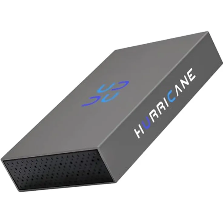 "HURRICANE 3518C3 Externe Festplatte 2TB 3,5" USB-C Desktop Speicher mit Netzteil - Kompatibel mit PC, Laptop, PS4, PS5, Xbox - Windows, Mac, Linux - Aluminiumgehäuse, Ultraschnelle Datenübertragung"