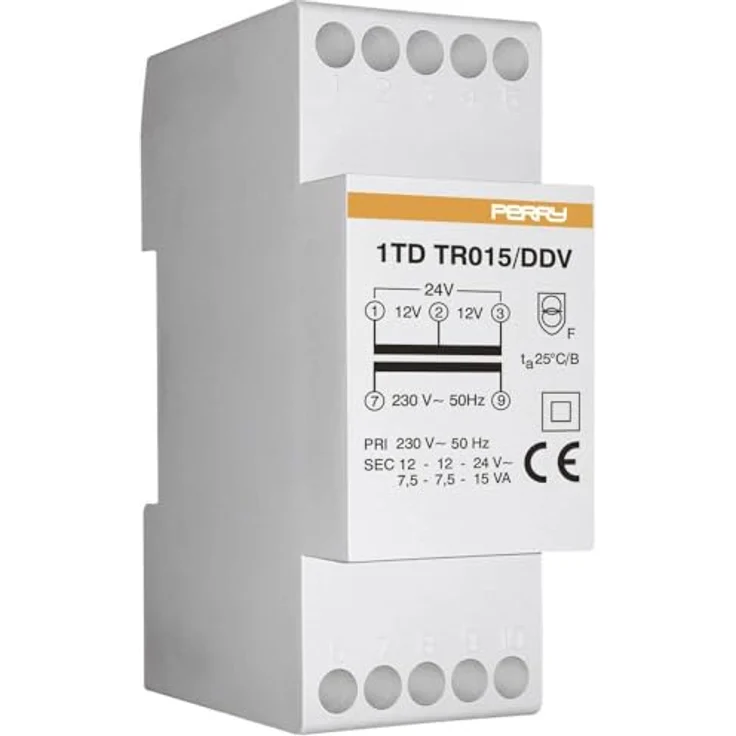 ÖZPOLAT GMBH Wallair 1TDTR015/DDV15VA Klingel-Transformator, 12 V und 24 V, kompakte Bauweise für einfache Installation – Bild 2