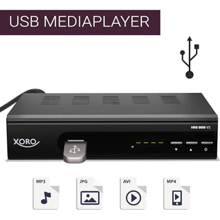 XORO HRS 8659 V2, HD DVB-S2 Satellitenreceiver mit HDMI, SCART, USB-Mediaplayer, Unicable 1+2 und 12V-Eingang – Bild 6
