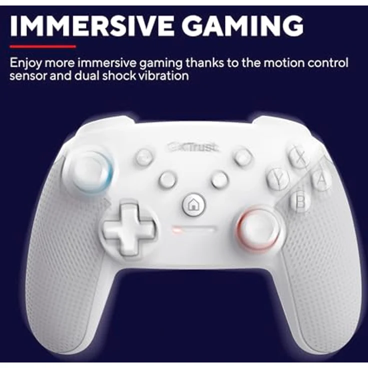 Trust Gaming GXT 1246W Muta Bluetooth Nintendo Switch Controller, Dual-Shock-Vibration, 15h Spielzeit, Weiß – Bild 3