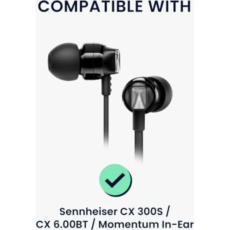 kwmobile 8x Ersatzpolster für Sennheiser CX 300S / CX 6.00BT / Momentum In-Ear - Silikon Ohrstöpsel in 4 Größen für optimalen Tragekomfort – Bild 2