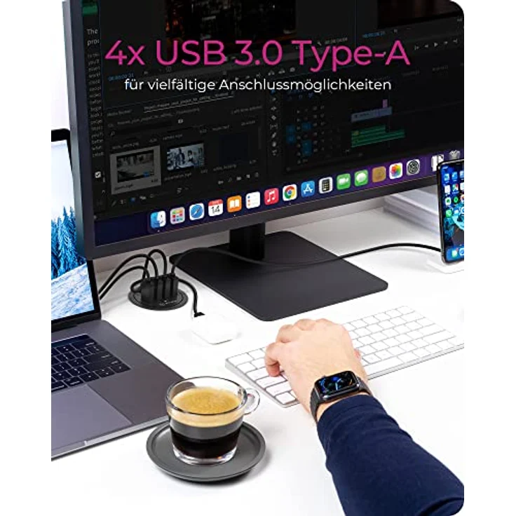 RaidSonic ICY BOX USB-Hub IB-HUB1403, Tisch-Hub, 4x USB 3.0 (IB-HUB1403) – Bild 4