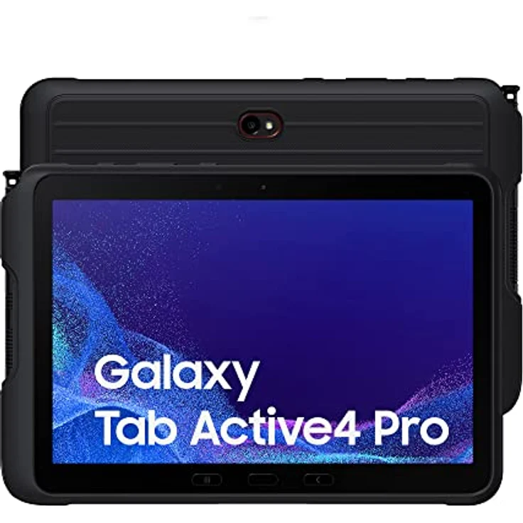 Samsung Galaxy Tab Active 4 Pro Wassergeschütztes, Robustes Android-Tablet, 10,1 Zoll Display, 4 GB RAM und 64 GB erweiterbarer interner Speicher, Akku 7.600 mAh, Schwarz – Bild 1